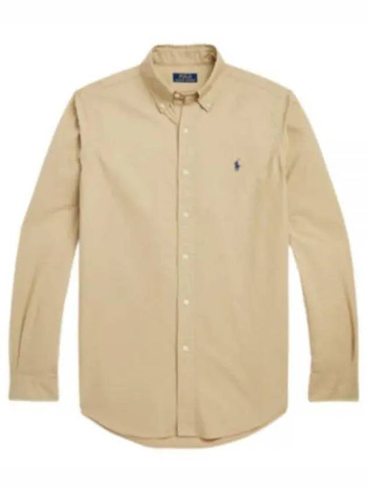 Classic Fit Garment Dyed Oxford Long Sleeves Shirt Beige - POLO RALPH LAUREN - BALAAN 1