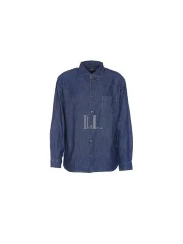 Malo Logo Denim Long Sleeve Shirt Blue - A.P.C. - BALAAN 2