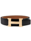 Constance gold plated buckle reversible leather belt black - HERMES - BALAAN 2