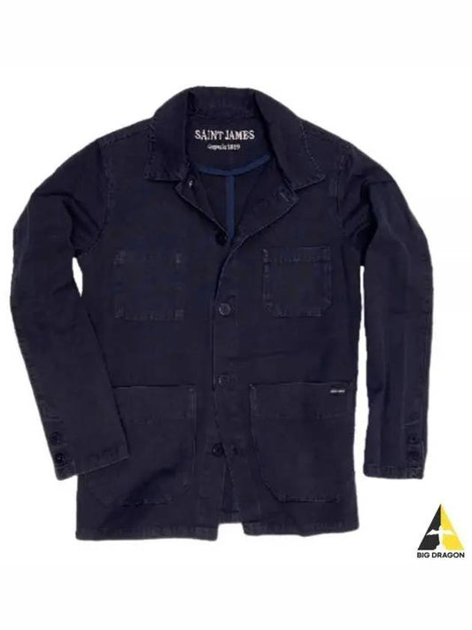 Men's Sirocco II Fisherman Button Cotton Canvas Jacket Marine - SAINT JAMES - BALAAN 2