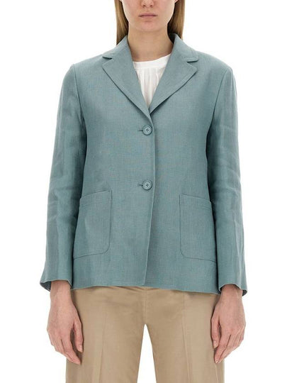 Socrates Linen Jacket Light Blue - S MAX MARA - BALAAN 2