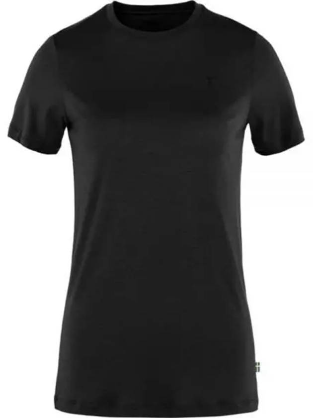 Women's Abisko Wool Short Sleeve T-Shirt Black - FJALL RAVEN - BALAAN 2