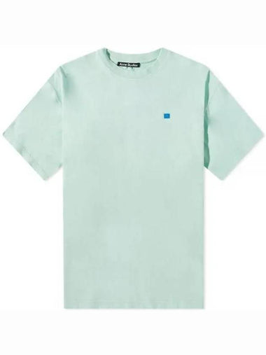 Logo Cotton Short Sleeve T-Shirt Green - ACNE STUDIOS - BALAAN 1