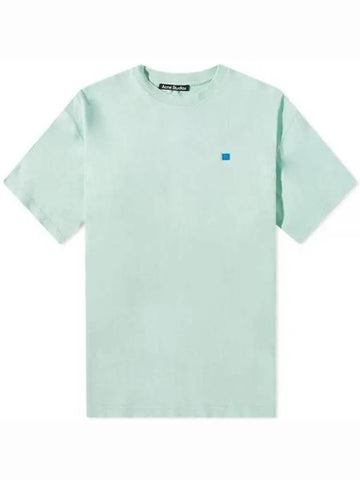 Logo Cotton Short Sleeve T-Shirt Green - ACNE STUDIOS - BALAAN 1