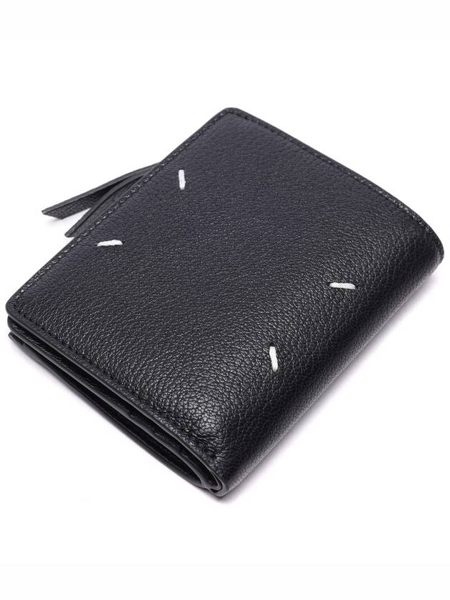 Four-Stitch Leather Half Wallet Black - MAISON MARGIELA - BALAAN 6