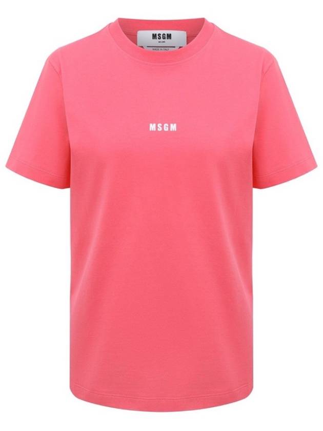 MSGM Women's Pink Small Logo Short Sleeve TShirt 3441MDM500 - MSGM - BALAAN 1