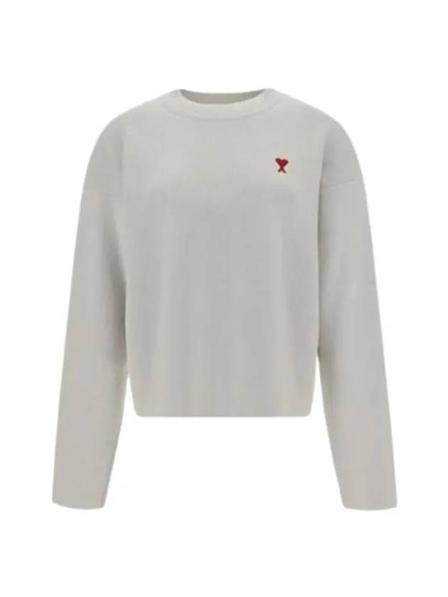 De Coeur Small Heart Logo Knit Top Light Grey - AMI - BALAAN 3