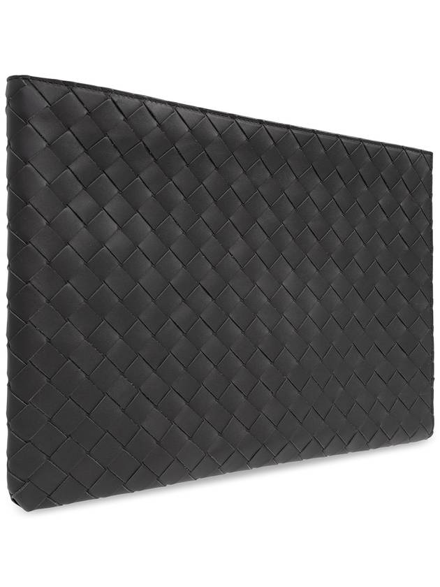 Intrecciato Half Zip Clutch Bag Grey - BOTTEGA VENETA - BALAAN 5