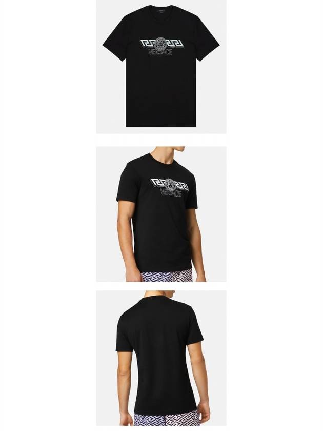 Greca Medusa Short Sleeve T-Shirt Black - VERSACE - BALAAN 5