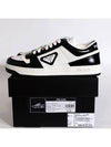 Downtown Perforated Leather Low Top Sneakers White Black - PRADA - BALAAN 3