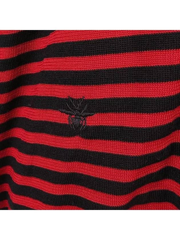 Red black striped pattern 100 wool men s knit - DIOR - BALAAN 3