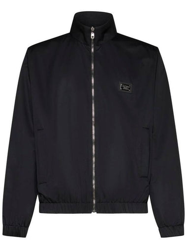 Men's Brand Tag Light Nylon Zip-up Jacket Black - DOLCE&GABBANA - BALAAN 1