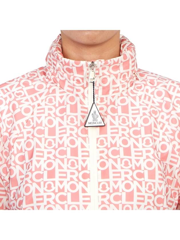 Women's Alose Logo Print Zip-up Jacket Pink White - MONCLER - BALAAN 8