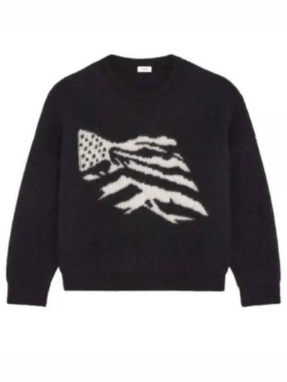 Flag Boxy Mohair Knit Top Black - CELINE - BALAAN 2