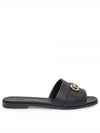 Gancini Leather Slippers Black - SALVATORE FERRAGAMO - BALAAN 2