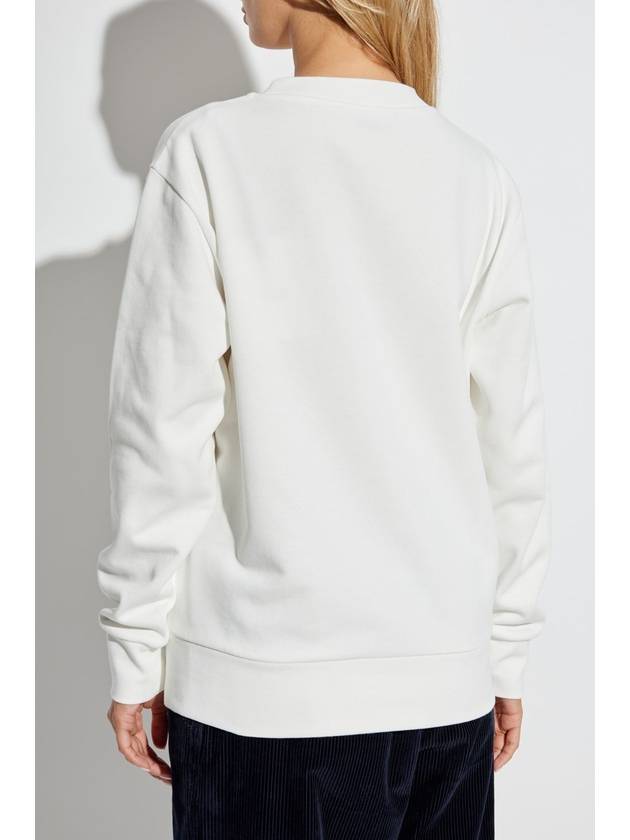 Crystal Logo Sweatshirt Off White - MONCLER - BALAAN 5