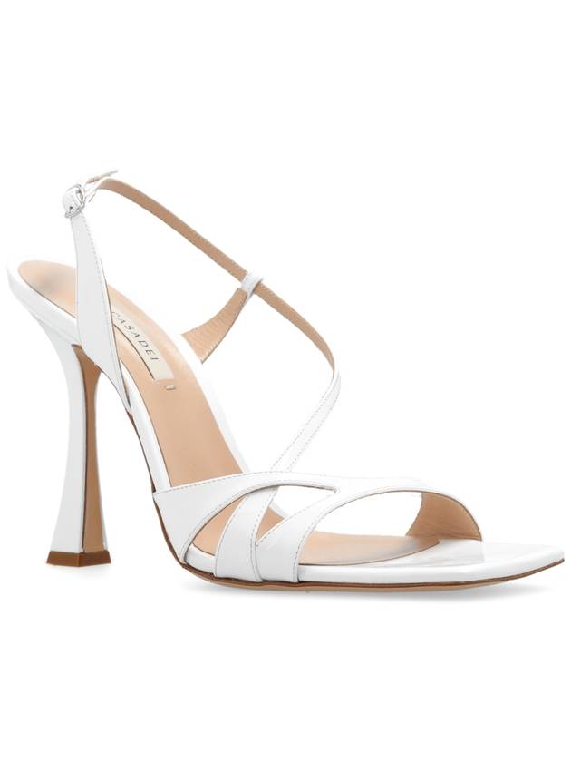 Casadei ‘Geraldine’ Glossy Heeled Sandals, Women's, White - CASADEI - BALAAN 4