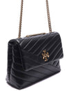 Kira Chevron Convertible Strap Small Shoulder Bag Black - TORY BURCH - BALAAN 4