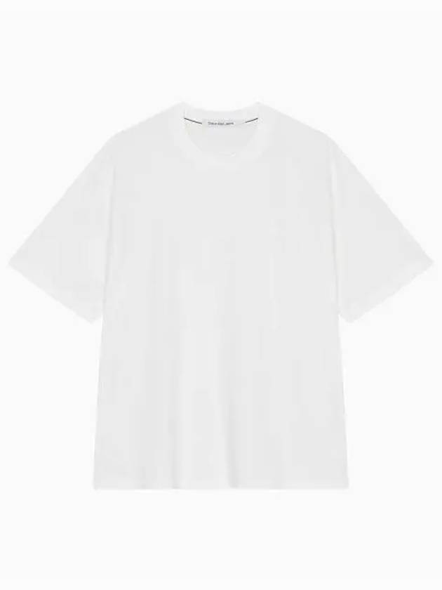 Jeans Institutional Logo Overfit Short Sleeve T-Shirt White - CALVIN KLEIN - BALAAN 1