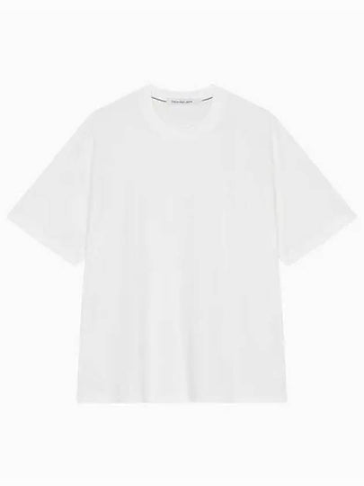 JEANS Men s White Overfit Institutional Logo Short Sleeve T Shirt J326350 YAF - CALVIN KLEIN - BALAAN 2