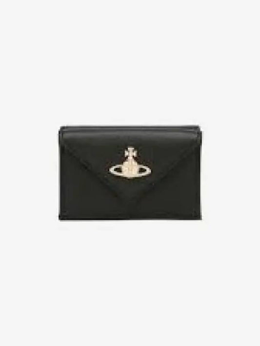 Logo Plaque Foldover Half Wallet Black - VIVIENNE WESTWOOD - BALAAN 2