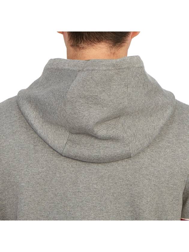 Cotton Milano Armband Zip Up Hoodie Light Grey - THOM BROWNE - BALAAN 10