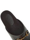 Leather Horsebit Slippers Black - GUCCI - BALAAN.