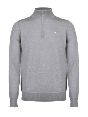 Kian Half Zip-Up Knit Top Melange Grey - J.LINDEBERG - BALAAN 1