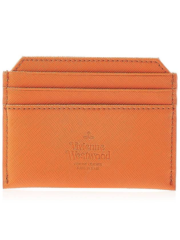 Saffiano Slim Card Wallet Orange - VIVIENNE WESTWOOD - BALAAN 4