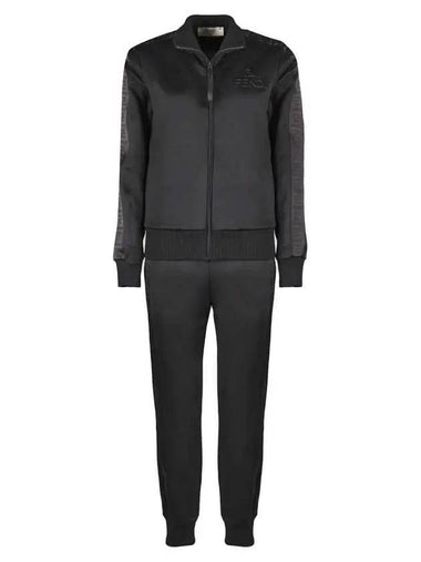 Logo Embossed Track Jumpsuit Black - FENDI - BALAAN 1