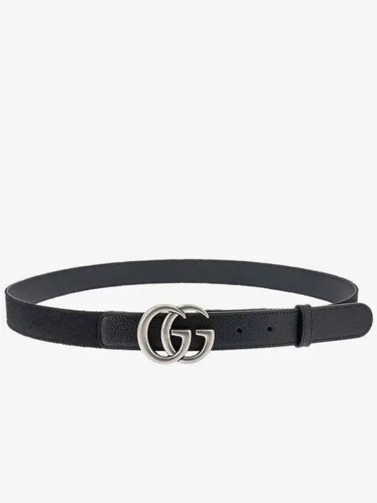 GG Marmont Leather Belt Black - GUCCI - BALAAN 2