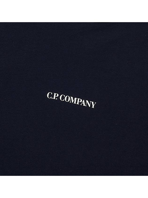 Logo Print Cotton Short Sleeve T-Shirt Navy - CP COMPANY - BALAAN 7