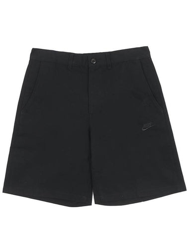 Club Chino Embroidered Logo Shorts Black - NIKE - BALAAN 1