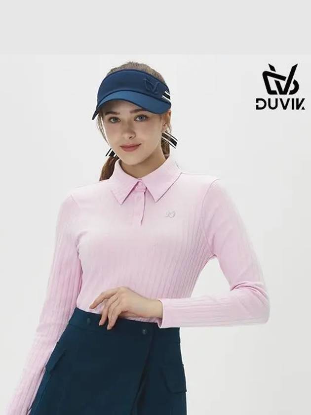 Women s wide collar ribbed long sleeve t shirt DE3WTS162LP - DUVIK - BALAAN 4