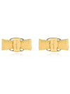 Vara Ribbon Earrings Gold - SALVATORE FERRAGAMO - BALAAN 3