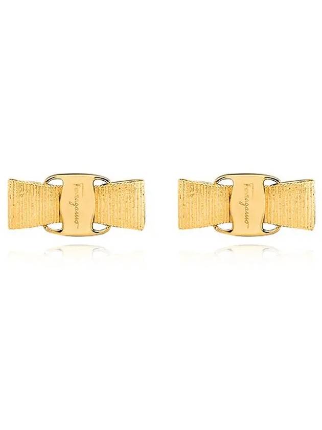 Vara Ribbon Earrings Gold - SALVATORE FERRAGAMO - BALAAN 3