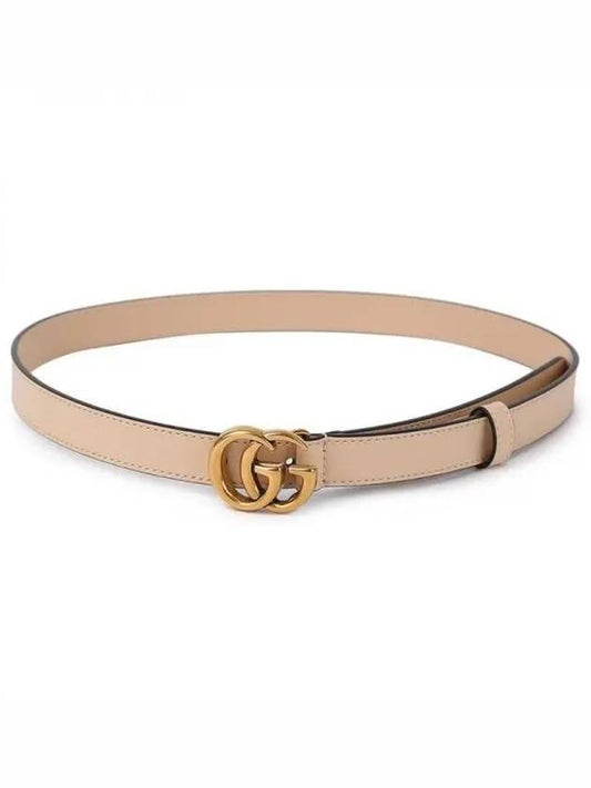 GG Marmont Leather Belt Beige - GUCCI - BALAAN 2