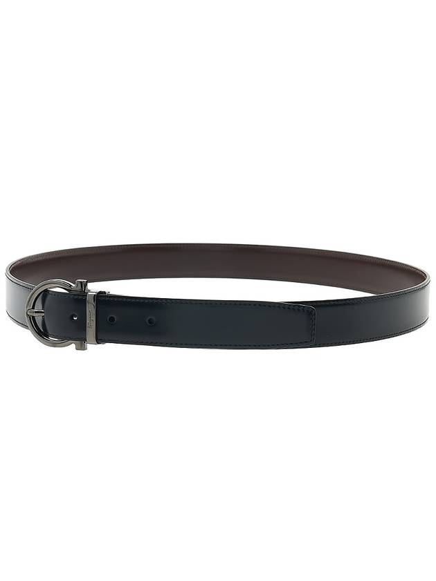 Reversible Adjustable Leather Belt Black - SALVATORE FERRAGAMO - BALAAN 6