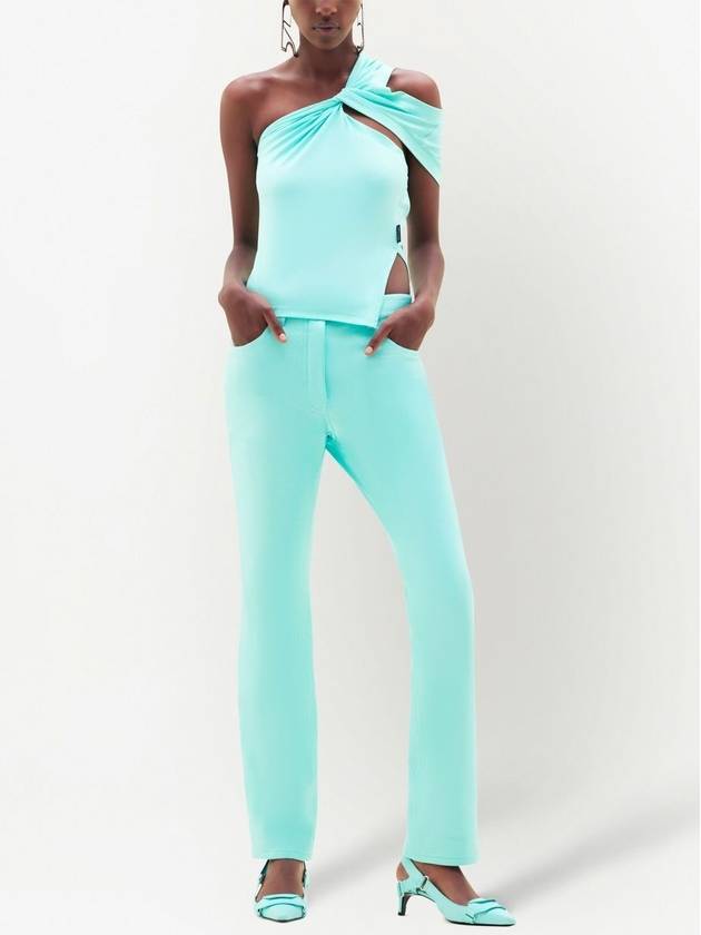 Cotton Blend Straight Pants Blue - COURREGES - BALAAN 3