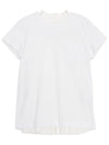 Women's Back Pleated Cotton Short Sleeve T-Shirt White - SACAI - BALAAN 2