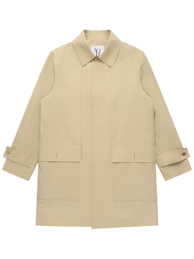 Linen Mac Trench Coat Beige - SOLEW - BALAAN 2