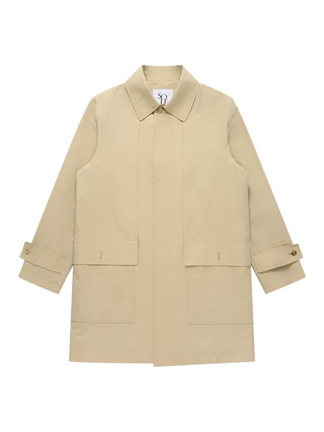 Linen Mac Trench Coat Beige - SOLEW - BALAAN 2