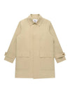 Men's Linen Mac Trench Coat Beige - SOLEW - BALAAN 2