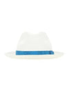 Straw Ribbon Fedora Hat White Blue 140338 - BORSALINO - BALAAN 1