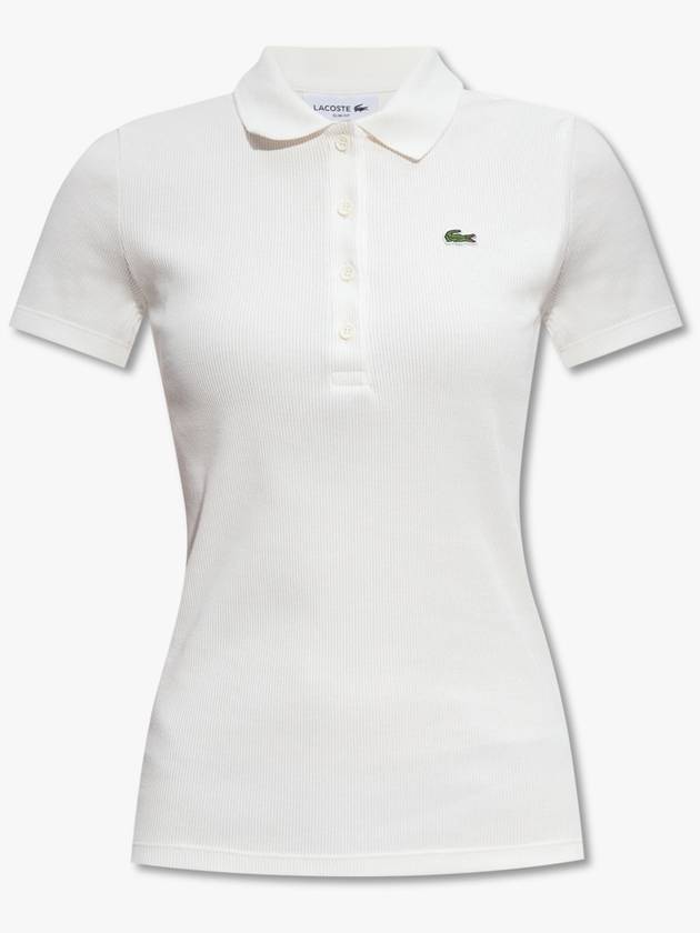 Cotton Slim Fit Polo Shirt White - LACOSTE - BALAAN 2