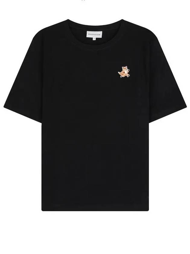 Speedy Fox Patch Comfort Short Sleeve T Shirt Black - MAISON KITSUNE - BALAAN 3