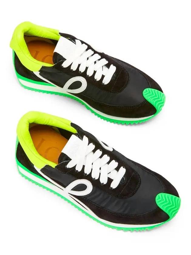 Flow Nylon Low Top Sneakers Black Green - LOEWE - BALAAN 5