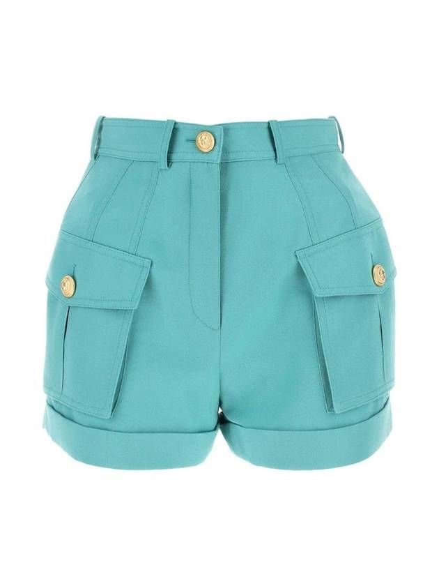 high waist flap pocket cargo shorts green - BALMAIN - BALAAN 1