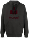 Miley Big Logo Oversized Hoodie Faded Black - ISABEL MARANT - BALAAN 3