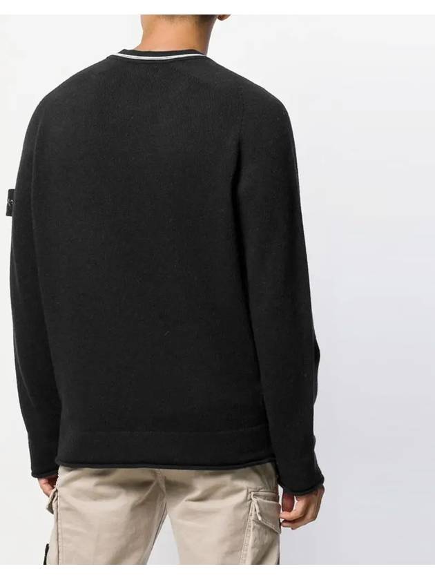 Wappen Patch Wool Knit Top Charcoal - STONE ISLAND - BALAAN 5